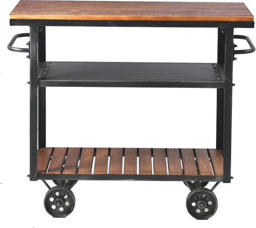Miniatura 8 de Carrito de almacenamiento industrial de 3 niveles con ruedas para vino, estante de vino de metal con ruedas, cocina, bar, comedor, té, vino, carrito