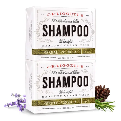 J·R·LIGGETT'S Barra de champú – Fórmula herbal, champú en barra totalmente natural para el cabello con aceite de coco y aceite de ricino, sin