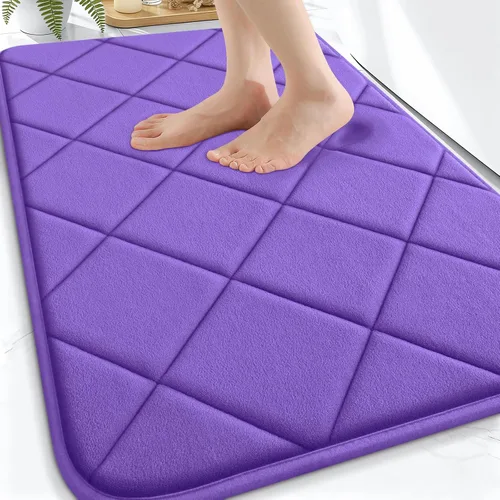 Miniatura 51 de OLANLY Tapete de baño de espuma viscoelástica de 24 x 16 pulgadas, ultra suave y absorbente, lavable a máquina, cómodo tapete de baño para suelo