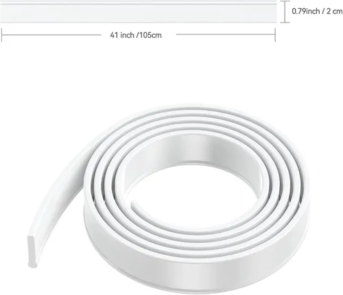 Miniatura 2 de Escobilla de goma de silicona de repuesto para puertas de ducha, ventanas, limpieza de vidrio, 41 pulgadas Blanco