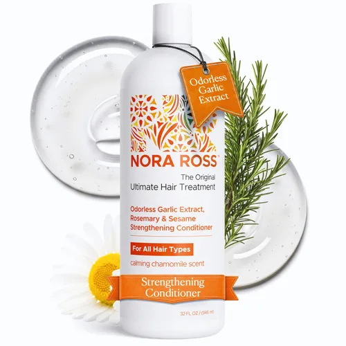 Nora Ross Acondicionador fortalecedor de extracto de ajo para hombres y mujeres, ligero, equilibrio de humedad del cuero cabelludo a las puntas con