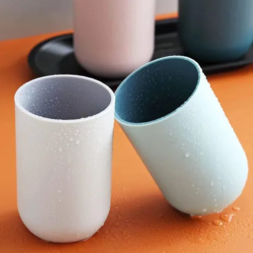 Miniatura 3 de Juego de 2 vasos irrompibles reutilizables para cepillos de dientes, vasos de plástico para cepillos de dientes, 10.1 fl oz/10.5 onzas, aptos