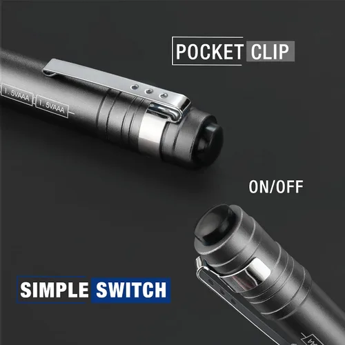 Miniatura 5 de WORKPRO Luz de bolígrafo LED, Linternas de bolígrafo de aluminio, Linterna de bolsillo con clip para inspección, emergencia, uso diario, 2