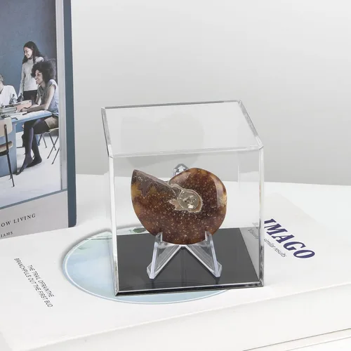 Miniatura 3 de Caja de exhibición de recuerdos de acrílico transparente, caja de soporte de exhibición de caballete de acrílico y soporte para relojes, cápsulas