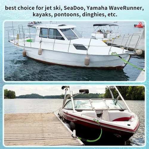 Miniatura 6 de Líneas de muelle elástico para barcos, líneas de amarre marinas, cuerda de barco para acoplamiento con bucle y accesorios de clip para moto rojo