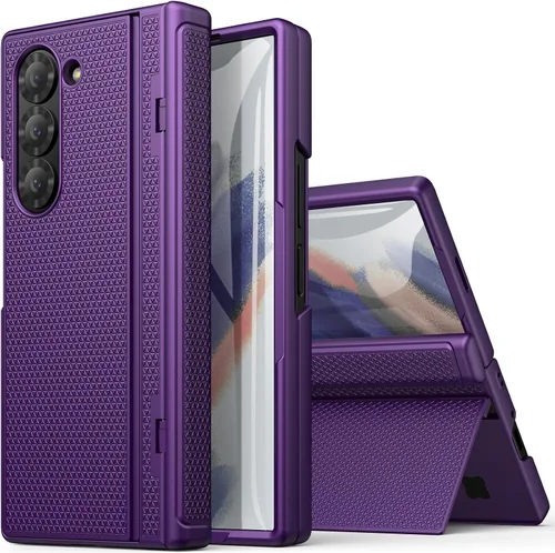 Miniatura 11 de BXYJY Funda para Samsung Galaxy Z Fold 6 con función atril, protector de pantalla frontal y protección de bisagra, ajuste delgado, resistente, duro