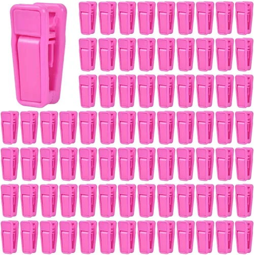 Miniatura 19 de KISEER Juego de 40 pinzas de plástico para colgar el bebé, juego de pinzas para colgar ropa de terciopelo (rosa)