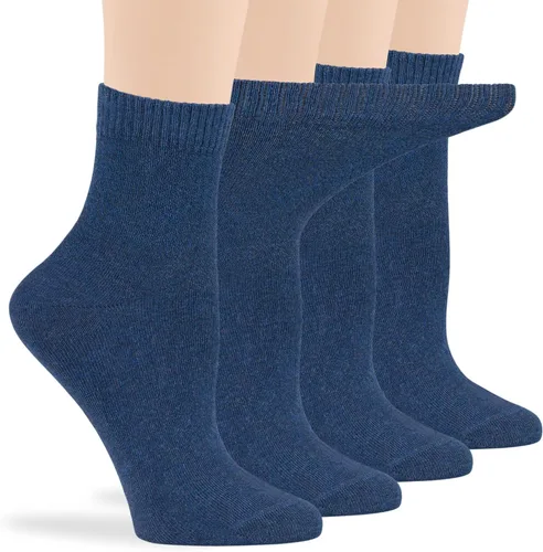 Miniatura 58 de 7BIGSTARS KINGDOM Women's Cotton Quarter Non-Binding Diabetic Fashion Socks-L-M-4 Pack-Multicolor