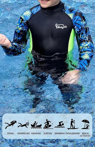 Miniatura 5 de Traje de neopreno para niños de 0.098 pulgadas (0.098 in), traje de cuerpo completo para niños y niñas, natación en agua fría, esnórquel, buceo, surf