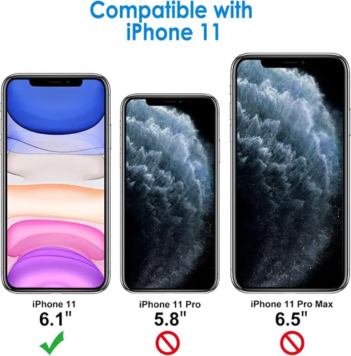 Miniatura 2 de JETech - Funda para iPhone 11 de 15,5 cm, cubierta a prueba de golpes sin amarillamiento, parte trasera transparente antiarañazos (morado)