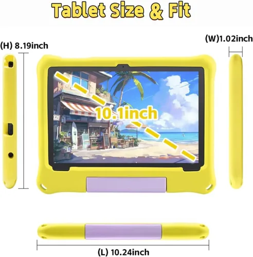 Miniatura 6 de Tabletas Android 15 – Tableta para niños de 10 pulgadas con funda, Octa-Core, 8 GB+64 GB de almacenamiento (expandible a 1 TB), cámara dual