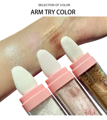Miniatura 5 de Polvo de resaltado con purpurina, maquillaje para iluminar el rostro natural tridimensional en polvo para resaltador de mejillas.