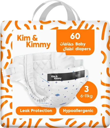 Miniatura 8 de Kim & Kimmy Pañales ecológicos, recién nacidos, hasta 11 libras, 32 pañales – Protección contra fugas de 12 horas, sin erupciones, hipoalergénicos