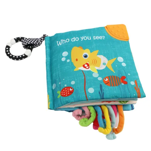Miniatura 10 de Libro de juguete para bebé, libros arrugados de tela suave para bebés, mordedor, juguetes infantiles de 0-3-6-12-18 meses, mini juguetes