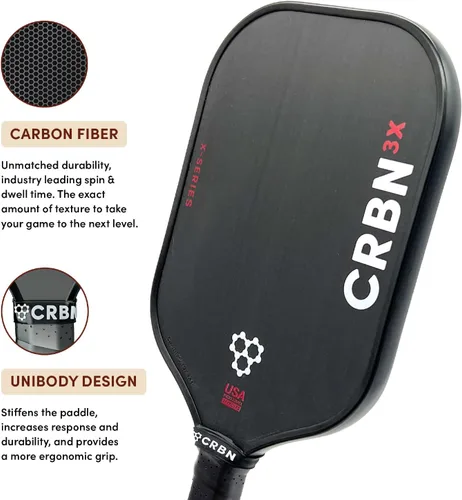 Miniatura 3 de CRBN Pickleball - X Series Power Paddle - Carbon Fiber Pickleball Paddle with Foam Injected Edges for Expanded Sweet Spot CRBN3X
