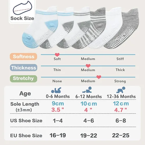 Miniatura 6 de Baby Socks With Non Slip Grips Toddler Socks Infant Socks For 0-66-1212-36 months Baby Boy Girl by Miss Fong Wear
