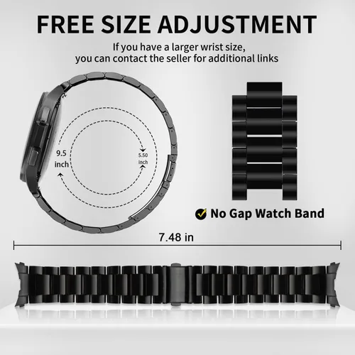 Miniatura 4 de GOLDTOLUCK No Gap Stainless Steel Band Compatible with Samsung Galaxy Watch 8 7 6 5 4 Classic FE Pro Ultra 40mm 44mm 46mm 43mm 47mm 45mm 42mm
