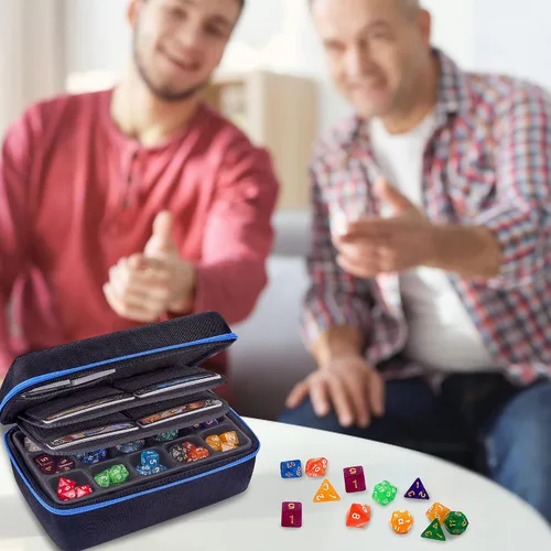 Miniatura 7 de SIQUK Estuche de Almacenamiento de Dados de Gran Capacidad Caja de Dados con Bandeja Ranurada Extraíble Doble y Asa, Organizador Soporte de Dados