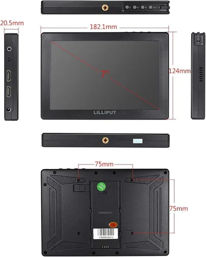 Miniatura 2 de LILLIPUT A7S 7 "1920x1200 IPS Cámara Pantalla Monitor de Campo 4K HDMI Entrada Salida Video para DSLR Cámara Sin Espejo Sony A7S II A6500 Panasonic