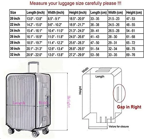 Miniatura 4 de Funda protectora de equipaje, funda de maleta de PVC transparente, protector de equipaje impermeable para maletas con ruedas, se adapta a la mayoría