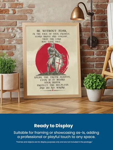 Miniatura 4 de AMERICAN LUXURY GIFTS Be Without Fear Christian Armor of God Warrior - Decoración de pared inspiradora de fe para el hogar, oficina, iglesia, cueva