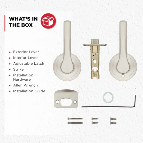 Miniatura 6 de Kwikset Henley - Manija de puerta de paso interior, manija para puertas de armario y pasillo, manija reversible sin bloqueo, níquel satinado