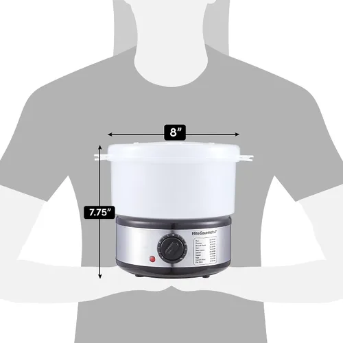 Miniatura 7 de Elite Gourmet EST250 - Mini vaporizador eléctrico compacto de alimentos y vegetales de 2.5 cuartos, 400 W con bandeja sin BPA, temporizador