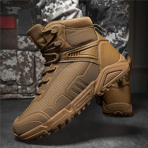 Miniatura 7 de Botas de senderismo ligeras para hombre, botas de caza, botas de trabajo, botas tácticas militares, botas de combate para motocicleta