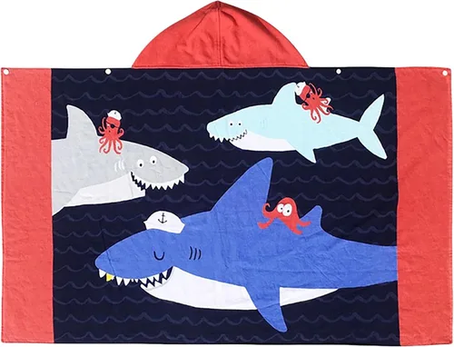 Miniatura 7 de BANGSAUR Toallas de playa para niños con capucha, algodón suave de 50 x 30 pulgadas, niñas y bebés de 3 a 12 años, toalla de baño, piscina