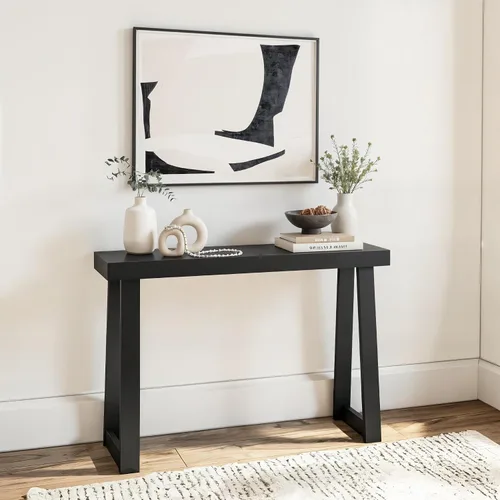 Miniatura 15 de Plank+Beam Mesa consola de madera maciza, 36 pulgadas, mesa de sofá, mesa de entrada estrecha para pasillo, detrás del sofá, sala de estar, Negro