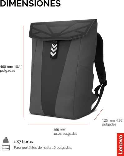 Miniatura 10 de Lenovo Legion - Mochila para juegos GB400 para computadoras de hasta 16 pulgadas, bolsa ligera repelente al agua con múltiples bolsillos