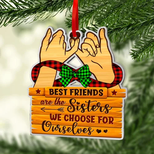 Miniatura 4 de Adorno de Navidad de Friends 2023, Besties Forever, adorno de aluminio de doble cara (no 3D), regalo para Navidad, decoración de mejores amigas son