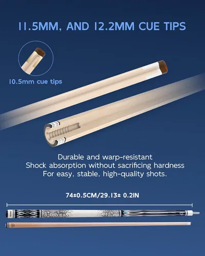 Miniatura 2 de KONLLEN Maple Pool Cue Stick – Low Deflection Performance Billiard Cue for Adults, Professional Play