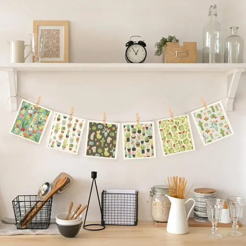 Miniatura 5 de Juego de 6 paños de cocina suecos de cactus reutilizables compostables, paños de cocina de esponja de celulosa
