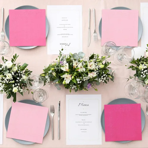 Miniatura 7 de Whaline Servilletas de papel rosa, 3 colores degradados, desechables, servilletas de almuerzo para el día de San Valentín, boda, cumpleaños, Rosado