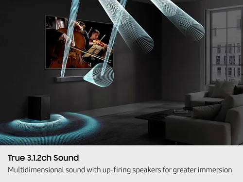 Miniatura 7 de Samsung Barra de sonido de la serie Q (modelo 2025), barra de sonido HW-Q600F de 3.1.2 canales con subwoofer inalámbrico, compatible con Dolby