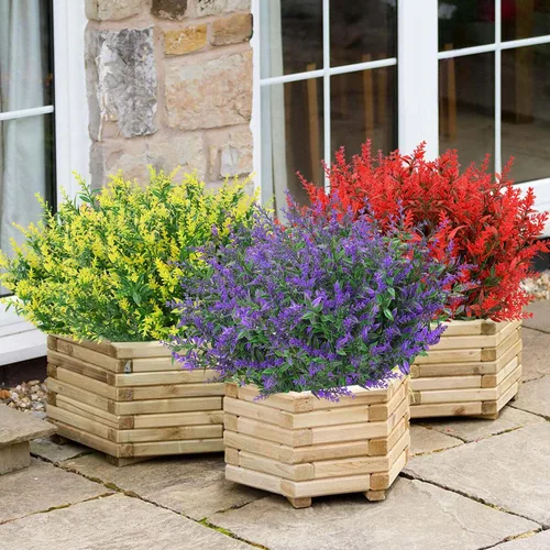 Miniatura 3 de GREENRAIN 8 ramilletes de flores artificiales de lavanda 3#amarillo