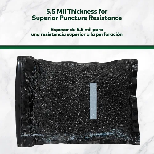 Miniatura 2 de Rollos de sellado al vacío de 11 pulgadas x 25 pies, paquete de 2 unidades (50 pies en total) (negro y negro) de 5.5 mil, sin BPA, de grado