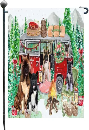Doggie of the Day American Akita Dogs Garden Flags - Christmas Time Camping - Double Sided - Yard Porch Lawn Spring Decorative Gift - Home Decor 12