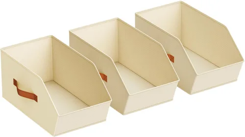 Miniatura 12 de Homsorout Cubos grandes de almacenamiento para armario, con doble asa para ropa, toallas, juguetes, organizadores de estantes para dormitorio