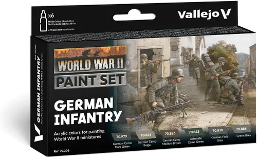 Miniatura 7 de Vallejo - Set de Pintura para Modelismo WWII Waffen SS Alemán Tonos Militares Históricos Colores Acrílicos Compatibles con Pinceles y Aerografos