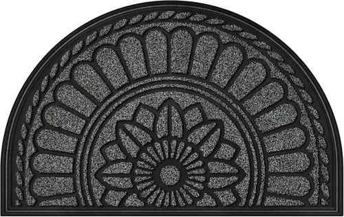 Miniatura 15 de Mibao Tapete semicircular para puerta, tapete antideslizante de bienvenida para entrada, tapetes de goma duraderos, felpudo de bajo perfil Amarillo