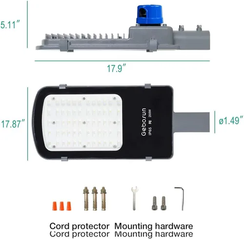 Miniatura 8 de Gebosun Luz de calle LED de 35 W para exteriores, del anochecer al amanecer con sensor de fotocélula, 5400 lm 6000 K, IP65 impermeable
