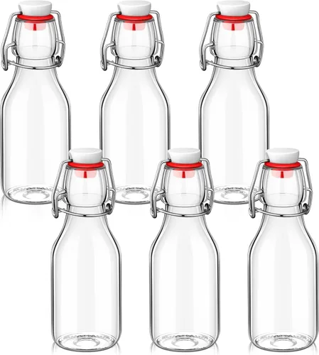 EBOOT Botellas de vidrio con tapón abatible con tapas, claras, con tapa abatible, para cerveza, vinagre, kombucha, con tapones, tapas herméticas