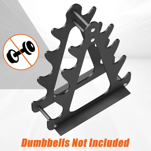 Miniatura 2 de 4-Tier Dumbbell Rack for 1-15 lb Weights, Holds 5 Pairs Space-Saving Sturdy A-Frame Stand for Home Gym, Weight Rack for Women's Dumbbell Set Negro