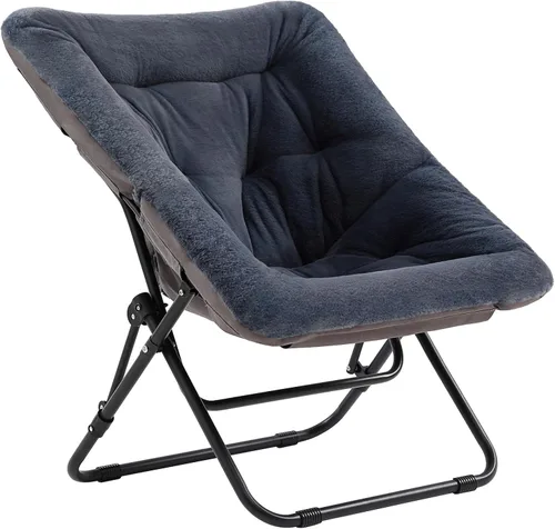 Miniatura 18 de Tiita Silla Cómoda Plegable, Silla de Acento Plegable de Gran Tamaño de Piel Sintética Suave, Silla de Descanso Perezosa para Niños, Adolescentes