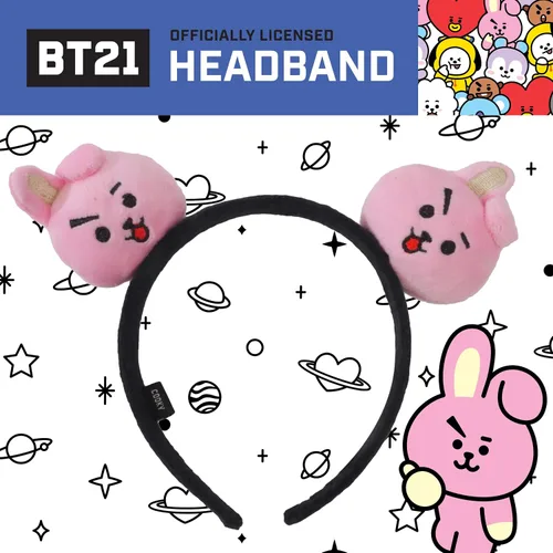 Miniatura 9 de Concept One BT21 LINE FRIENDS - Diadema bordada de felpa 3D para mujer, Chimmy