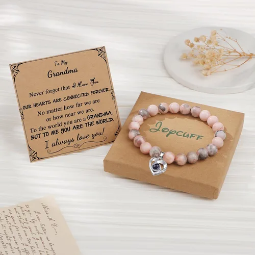 Miniatura 7 de JoycuFF Pulsera con texto en inglés "I Love You" en 100 idiomas, regalos únicos para hija, nieta, novia, hermana, aniversario significativo