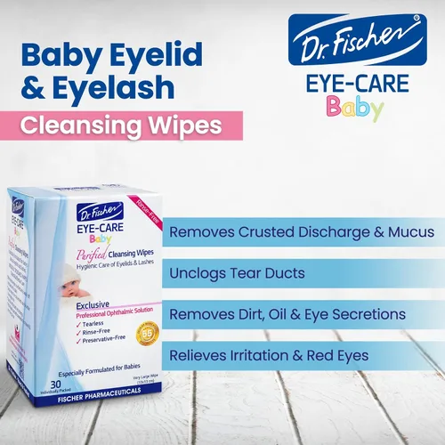 Miniatura 7 de Dr. Fischer Toallitas para ojos de bebé para recién nacidos y niños pequeños, toallitas limpiadoras estériles para conductos lagrimales obstruidos