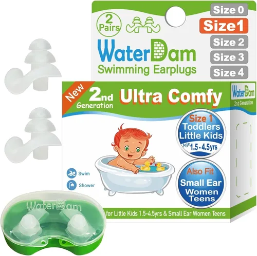Miniatura 31 de WaterDam A-Series - Tapones de natación para los oídos, ultra cómodos, grandes, impermeables